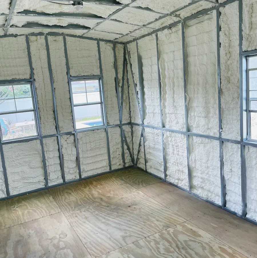 Closed-cell spray foam insulation applied to wall cavities in a residential project in Rancho Murieta